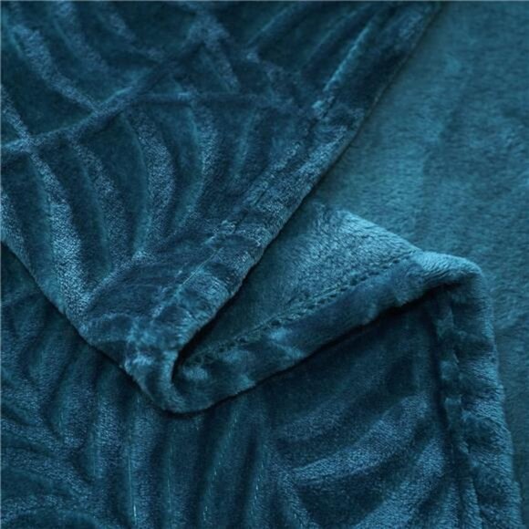 Flannel Fleece Throw Blanket 50x60 Soft Cozy Warm Plush Bed Couch Sofa Blue Cora - Picture 7 of 8